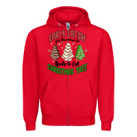 Red farm fresh christmas tree Zipper Hoodie - MaliasSmallBusiness