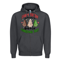 Smoke farm fresh christmas tree Zipper Hoodie - MaliasSmallBusiness