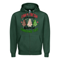 Sports Green farm fresh christmas tree Zipper Hoodie - MaliasSmallBusiness