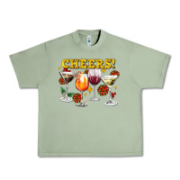 Oil Green Cheers Christmas Coctail Urban Heavy Tee - AdoDesignShop