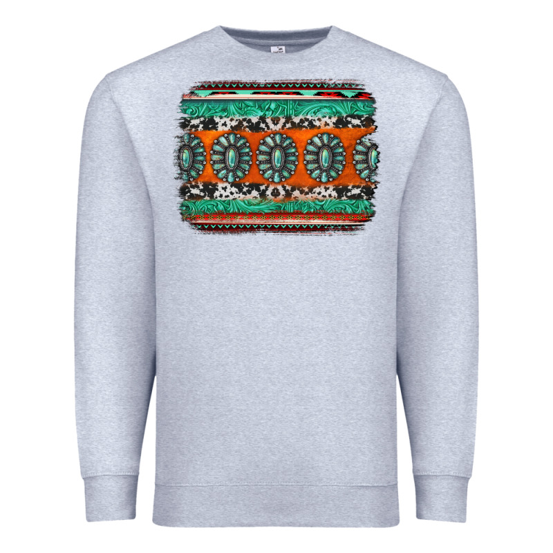 Turquoise Western Background Premium Sweatshirt by Jasminsmagicworld | Teevron