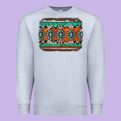 Turquoise Western Background Premium Sweatshirt Designed By Jasminsmagicworld
