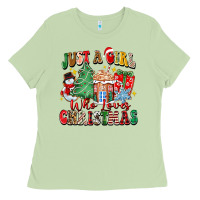 Matcha just a girl who loves christmas Ladies Tee - Zillion Design Studio