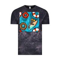 Cloud Black koala at the pool seamless pattern Vintage Tee - BundleAndBundleShop