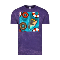 Cloud Purple koala at the pool seamless pattern Vintage Tee - BundleAndBundleShop