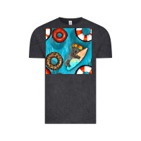 Vintage Black koala at the pool seamless pattern Vintage Tee - BundleAndBundleShop