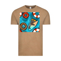 Vintage Coffee koala at the pool seamless pattern Vintage Tee - BundleAndBundleShop
