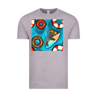 Vintage Zinc koala at the pool seamless pattern Vintage Tee - BundleAndBundleShop