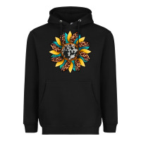 Black sunflower cowhide leopard Heavyweight Hoodie - Artiststas