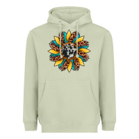 Matcha sunflower cowhide leopard Heavyweight Hoodie - Artiststas