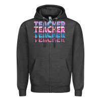 Charcoal Heather teacher stacked Zipper Hoodie - NancyCooperArtShop