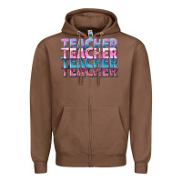Chestnut teacher stacked Zipper Hoodie - NancyCooperArtShop