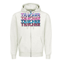 Oatmeal Heather teacher stacked Zipper Hoodie - NancyCooperArtShop