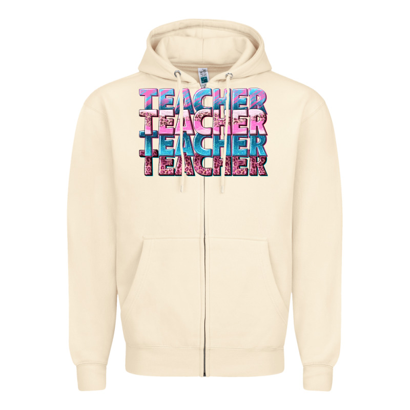 Teacher Stacked Zipper Hoodie by NancyCooperArtShop | Teevron