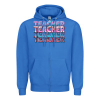 True Royal teacher stacked Zipper Hoodie - NancyCooperArtShop