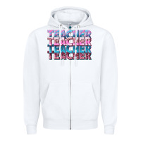 White teacher stacked Zipper Hoodie - NancyCooperArtShop
