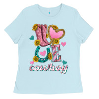 Baby Blue love western cowboy Ladies Tee - texasbilliewilder