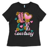 Black love western cowboy Ladies Tee - texasbilliewilder