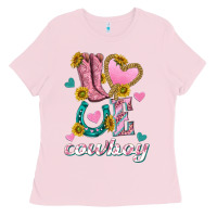 Bubblegum Pink love western cowboy Ladies Tee - texasbilliewilder
