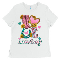 White love western cowboy Ladies Tee - texasbilliewilder