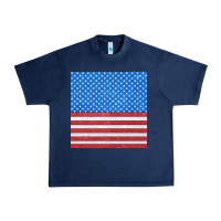Navy Glitter 4th Of July Seamless Pattern Urban Heavy Tee - BundleAndBundleShop