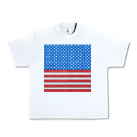White Glitter 4th Of July Seamless Pattern Urban Heavy Tee - BundleAndBundleShop