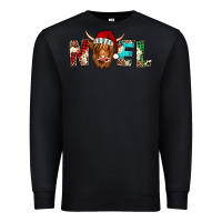 Black noel highland cow Premium Sweatshirt - Jasminsmagicworld