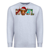 Heather Grey noel highland cow Premium Sweatshirt - Jasminsmagicworld