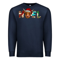 Navy noel highland cow Premium Sweatshirt - Jasminsmagicworld