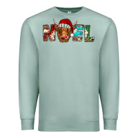Seafoam noel highland cow Premium Sweatshirt - Jasminsmagicworld