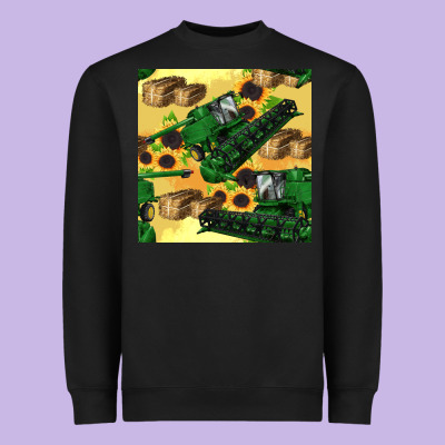 Harvester Seamless Pattern Heavyweight Sweatshirt Designed By Bundleandbundleshop