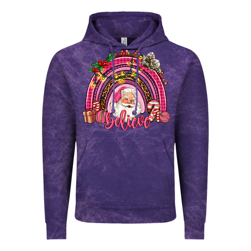 Pink Christmas Believe  Rainbow Vintage Hoodie by AdoDesignShop | Teevron