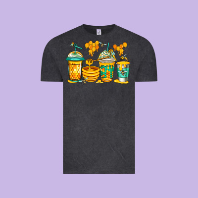 Bumble Bee Honey Coffee Vintage Tee Designed By Jasminsmagicworld