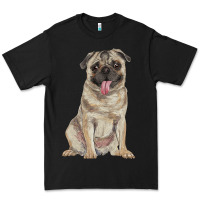 Black pug Premium Tee - RanaPortraitStore