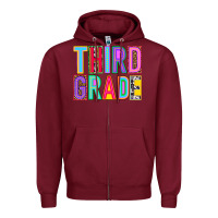 Burgundy third grade Zipper Hoodie - NancyCooperArtShop