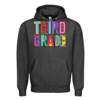 Charcoal Heather third grade Zipper Hoodie - NancyCooperArtShop
