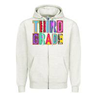 Oatmeal Heather third grade Zipper Hoodie - NancyCooperArtShop