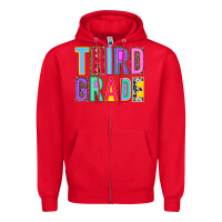 Red third grade Zipper Hoodie - NancyCooperArtShop