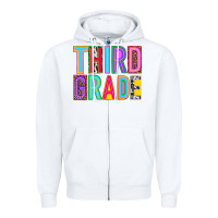 White third grade Zipper Hoodie - NancyCooperArtShop