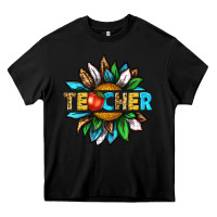 Black teacher sunflower tbw Heavy Core Tee - texasbilliewilder