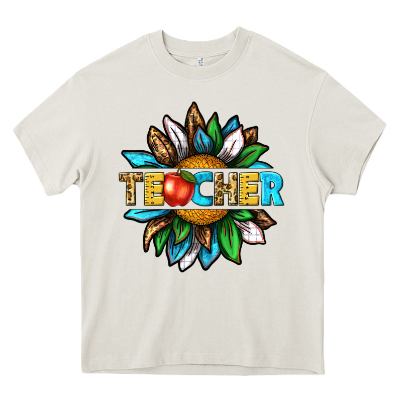 Teacher Sunflower Tbw Heavy Core Tee by texasbilliewilder | Teevron