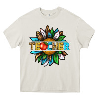 Cream teacher sunflower tbw Heavy Core Tee - texasbilliewilder