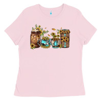 Bubblegum Pink sunflower gemstone coffee Ladies Tee - JahusDesignShop