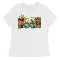 White sunflower gemstone coffee Ladies Tee - JahusDesignShop