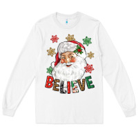 White Believe Christmas Long Sleeve Tee - NancyCooperArtShop