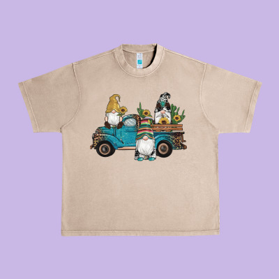 Western Gnomes Truck Sunflowers Cactus Gemstone Leopard Glitter Serape Urban Heavy Tee Designed By Artiststas