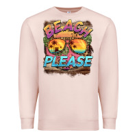 Pale Pink becach please Premium Sweatshirt - BarkalooDesign