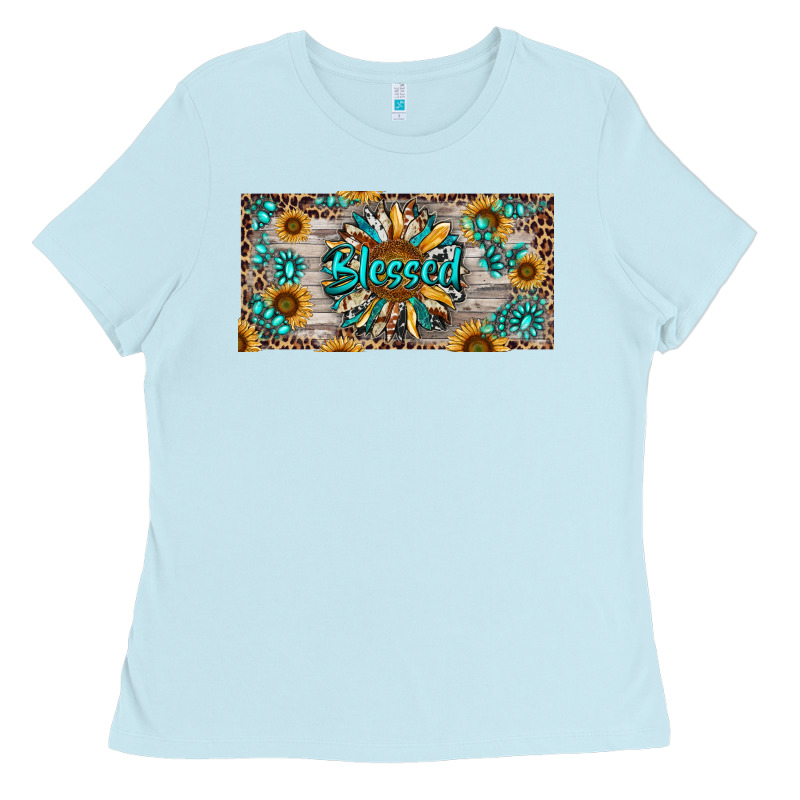 Blessed With Sunflower And Gemstone Ladies Tee by RanaPortraitStore | Teevron
