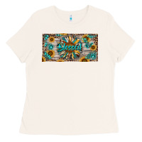 Bone Blessed With Sunflower And Gemstone Ladies Tee - RanaPortraitStore