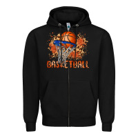Black custom name basketball Zipper Hoodie - MaliasSmallBusiness